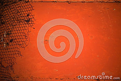 Orange wall freed from prison steel wire background Stock Photo