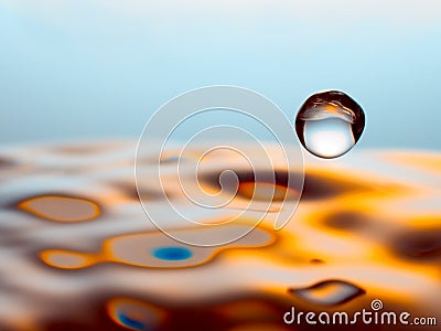 Orange water drop Stock Photo