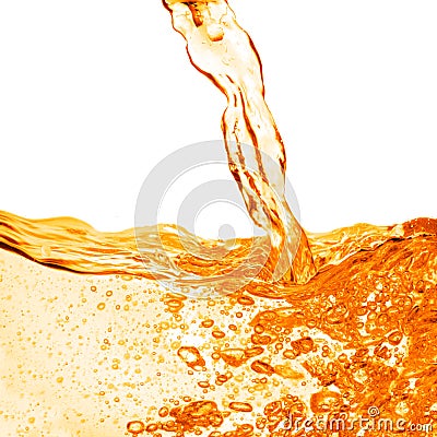 Orange water splash isolated Stock Photo