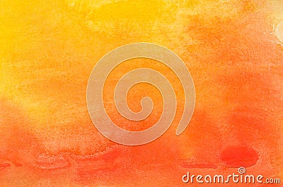 Orange watercolor painted background texture Stock Photo
