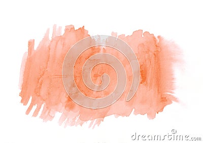 Orange watercolour gradient background painted on the special watercolor paper. Stock Photo