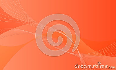 orange waves curves lines smooth gradient abstract background Vector Illustration