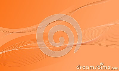 orange waves striped lines curves smooth gradient abstract background Vector Illustration