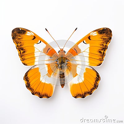 Orange Tip Butterfly: A Stunning Symmetrical Arrangement In Dusseldorf School Style Stock Photo