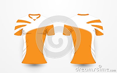 Orange and white pattern sport football kits, jersey, t-shirt design template Vector Illustration