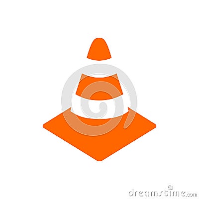 Orange and white safety cone Vector Illustration