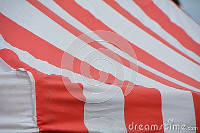 Orange and white striped tent in Mount Angel, Oregon Stock Photo