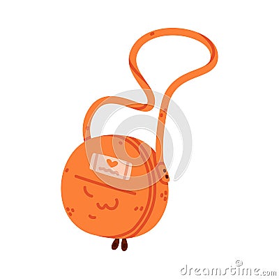 Orange Woman Handbag with Shoulder Strap Vector Illustration Vector Illustration