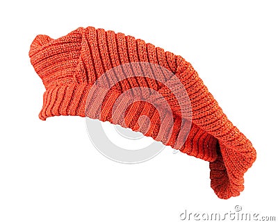 Orange wool beret. Stock Photo