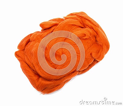 Orange wool fiber ball Stock Photo