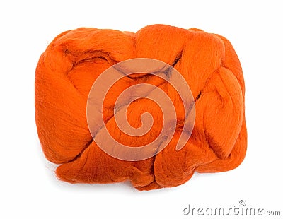 Orange wool fiber ball Stock Photo