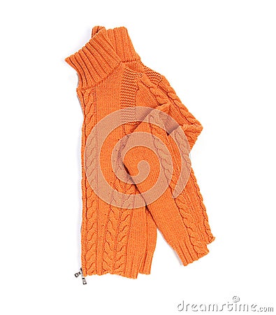 Orange wool lady jacket Stock Photo