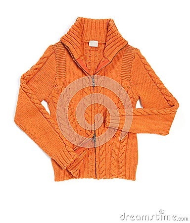 Orange wool lady jacket Stock Photo