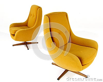 Orange wool Modern arm chair Editorial Stock Photo