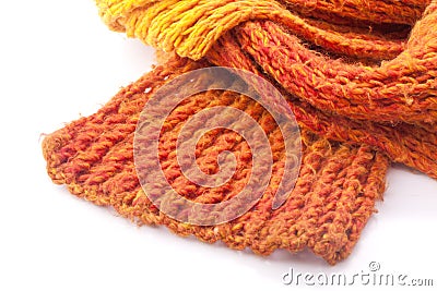 orange wool scarf Stock Photo