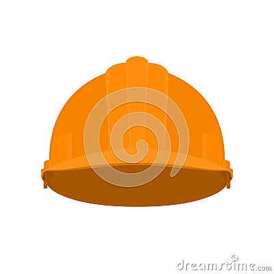 Orange Working Safety Helmet Vector Illustration