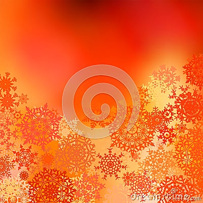 Orange yellow Christmas bokeh background. EPS 8 Vector Illustration