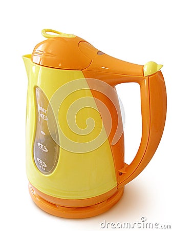 Orange And Yellow Cordless Jug Kettle Stock Photo