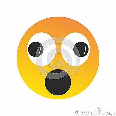 Orange yellow emoji smile face round icon happy cheerful round design element vector. for web and print Vector Illustration