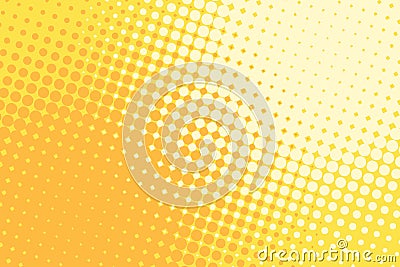 Orange yellow halftone pop art retro background Vector Illustration