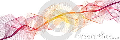 Abstract orange pink wave banner background vector Vector Illustration