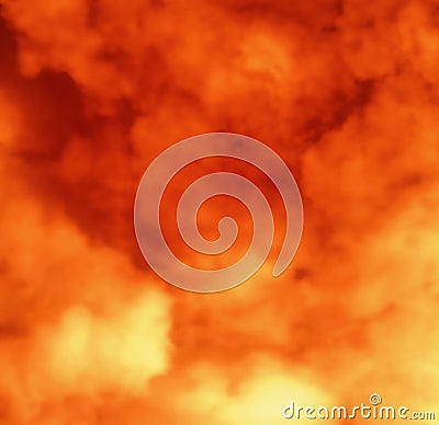 Orange and yellow smoke Stock Photo