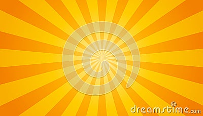Orange And Yellow Sunburst Background - Vector Illustration Stock Photo