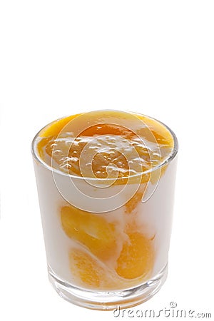 Orange yogurt Stock Photo