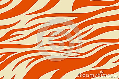 Orange Zebra print. Stripes, animal skin, tiger stripes, abstract pattern, line background. Black and white vector monochrome Vector Illustration