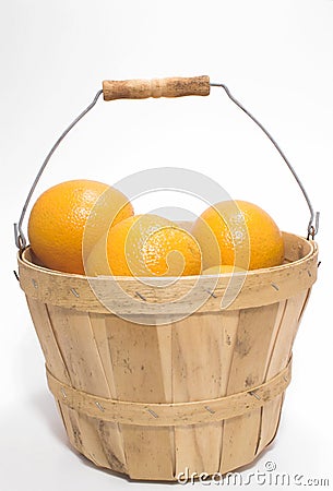 Oranges in a Basket Stock Photo