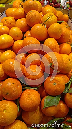 Oranges on display Stock Photo