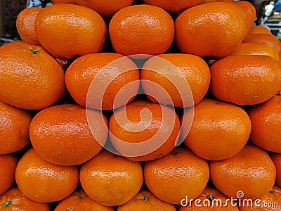 Oranges display on the store,fresh oranges display on Stock Photo