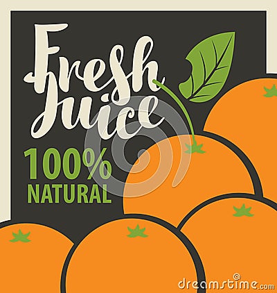 Oranges and fresh juices Vector Illustration