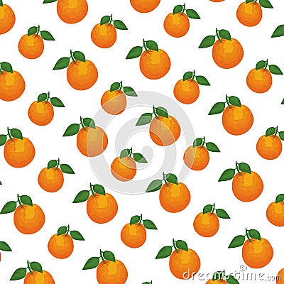 Oranges fresh pattern background Vector Illustration