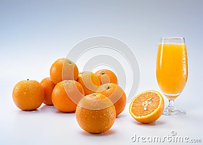 Oranges and juice Stock Photo