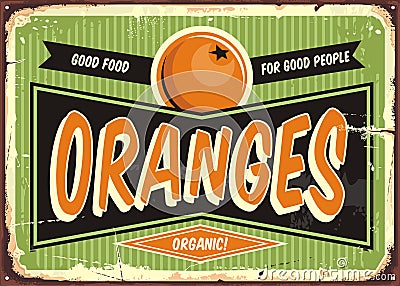 Oranges vintage sign Vector Illustration