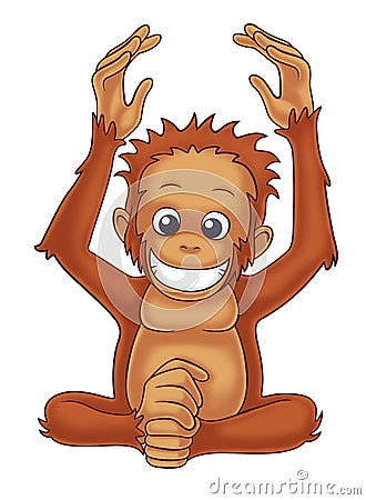 Orangutan Cartoon Illustration