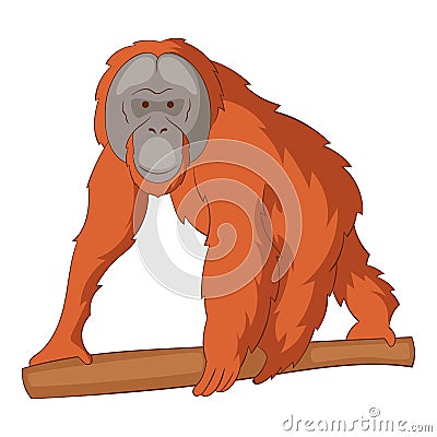 Orangutan icon, cartoon style Vector Illustration