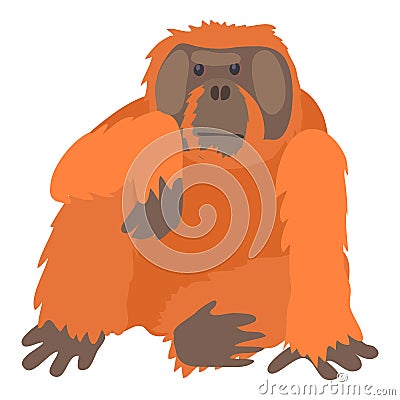 Orangutan icon, cartoon style Vector Illustration