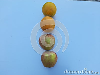 Oranimage and Apple image in White Background ,Orange image, Apple image, Selective Focus ,fruits image Stock Photo