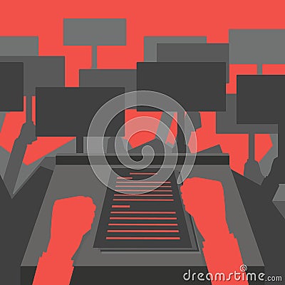 Orator or narrator, spokesman or leader at debates or presentation for audience. Vector Illustration