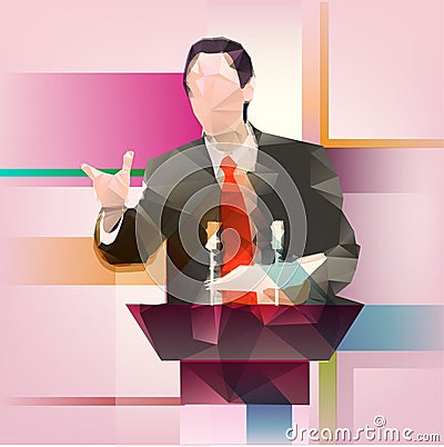 Orator Cartoon Illustration