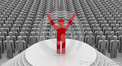 Orator speaks before an audience Stock Photo