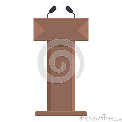 Orator tribune icon cartoon vector. Award speech Vector Illustration