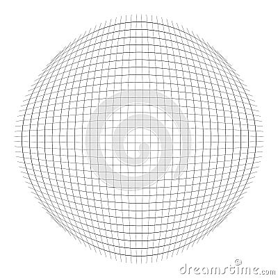 Orb, sphere of lines. round, globular, spheric grid, mesh. ball-shaped orb, circle made of thin lines. convex globe made with Vector Illustration