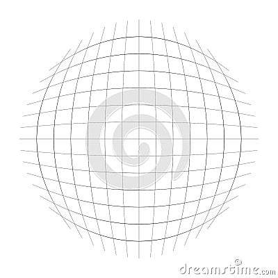 Orb, sphere of lines. round, globular, spheric grid, mesh. ball-shaped orb, circle made of thin lines. convex globe made with Vector Illustration