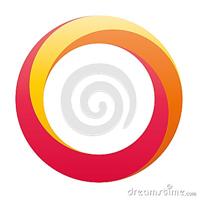 Orbit icon. Rounded vector ring designed with blended gradients in red, orange and yellow Vector Illustration