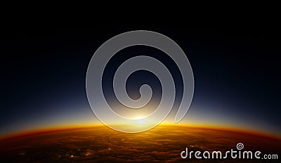 Orbit sunset Stock Photo