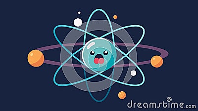 Orbiting the nucleus a minuscule emblem of relationship troubles buzzes with tension disrupting the natural rhythm of Vector Illustration