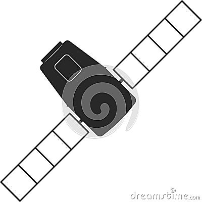An orbiting spacecraft. Flying ship icon. Vector image. Vector Illustration